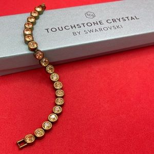 Touchstone Crystal Bronze and Gold Ice Bracelet